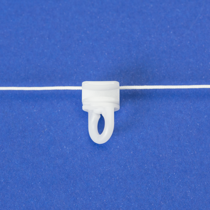 Шнур с вращающимися бегунками 60мм, диаметр бегунка 6 мм, цвет белый,