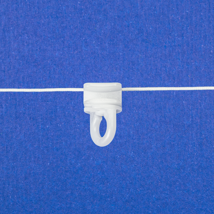 Шнур с вращающимися бегунками 60мм, диаметр бегунка 6 мм, цвет белый,